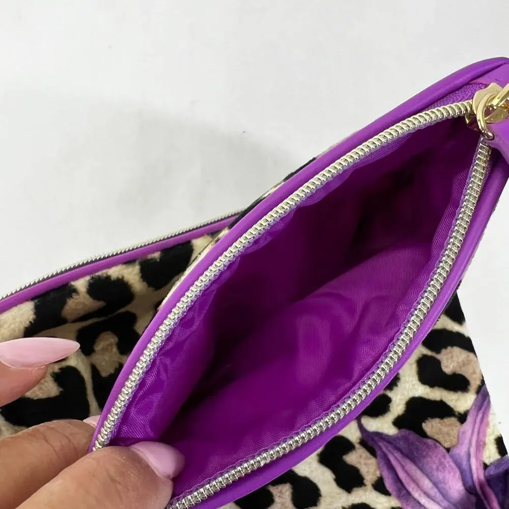 2pc Leaopard Print Dragon Fly Cosmetic Pouches